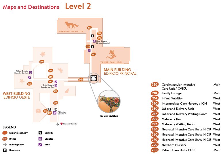 Lucile Packard Children's Hospital Stanford 2nd Floor Map